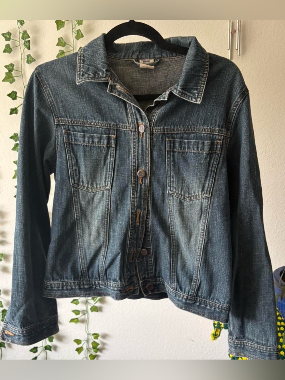 High Sierra Blue Denim Jacket Button Front Size S
